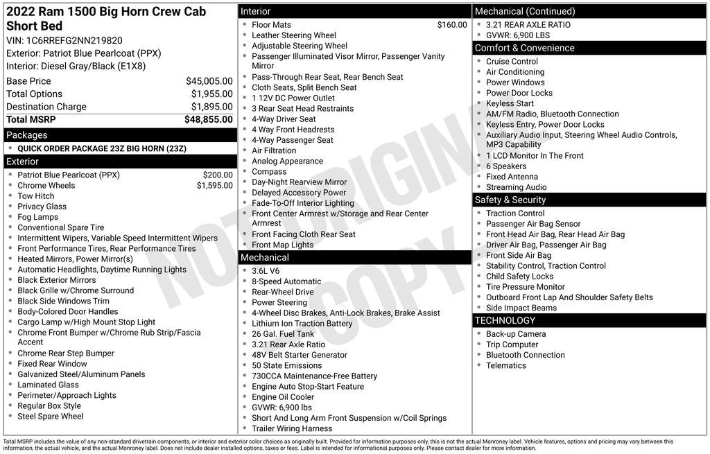 2022 RAM 1500 Big Horn/Lone Star