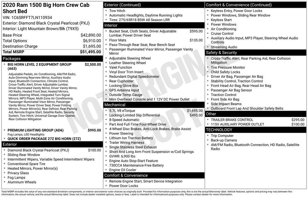 2020 RAM 1500 Big Horn/Lone Star