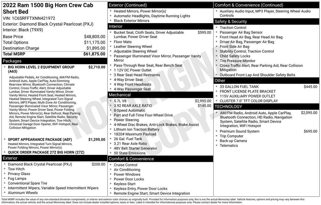 2022 RAM 1500 Big Horn/Lone Star