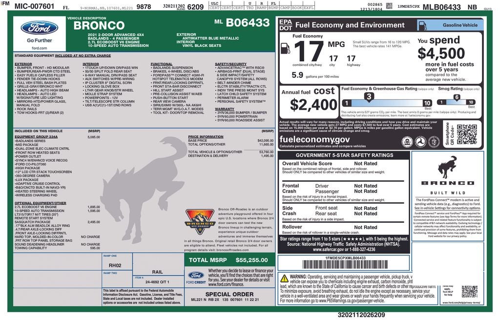 2021 Ford Bronco Badlands