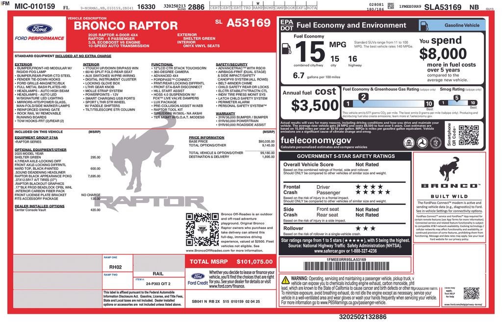 2025 Ford Bronco Raptor