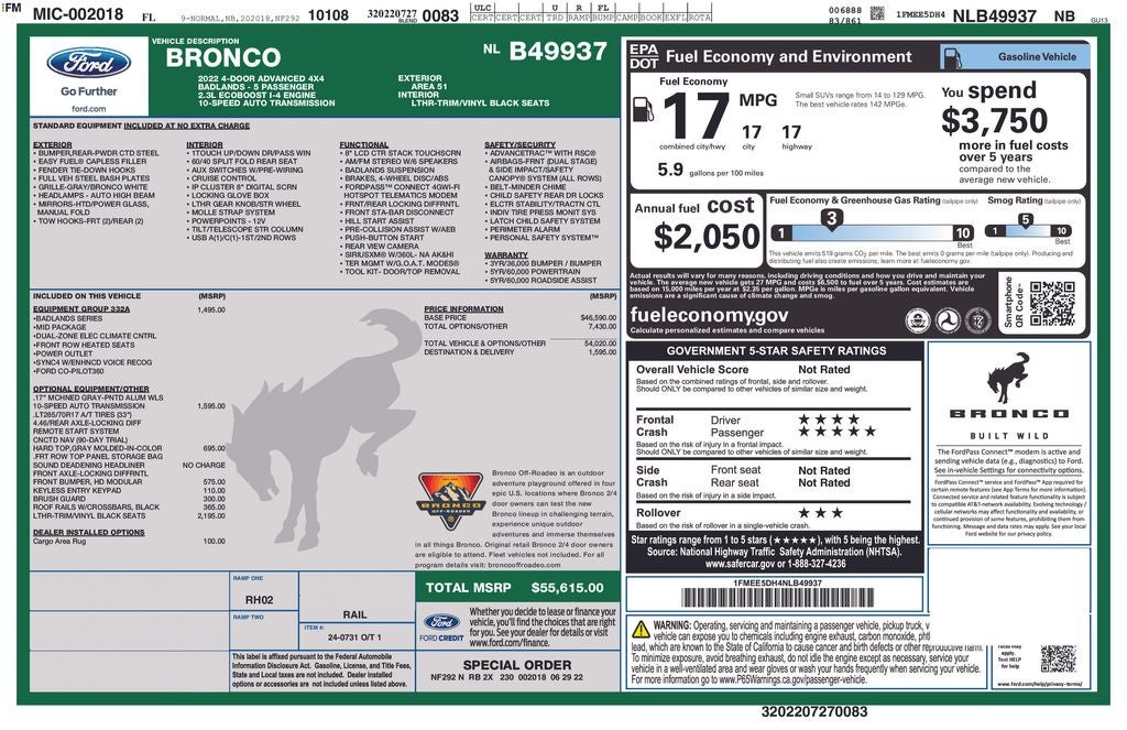 2022 Ford Bronco Badlands