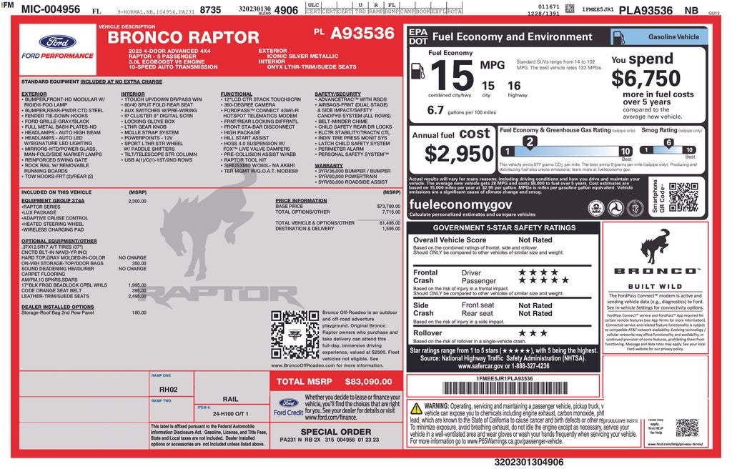 2023 Ford Bronco Raptor
