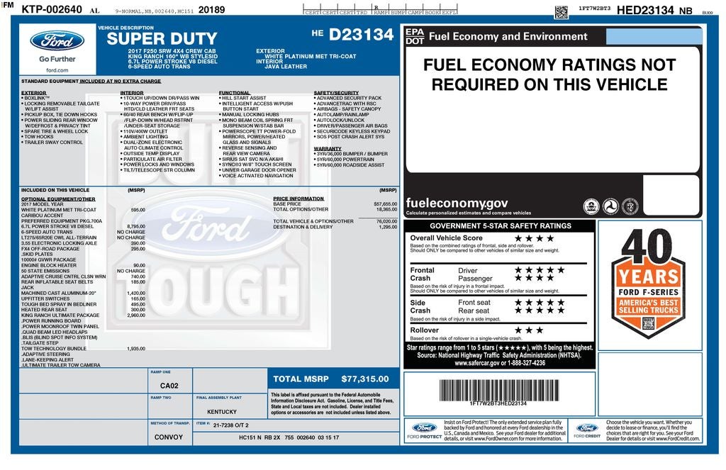 2017 Ford F-250SD King Ranch