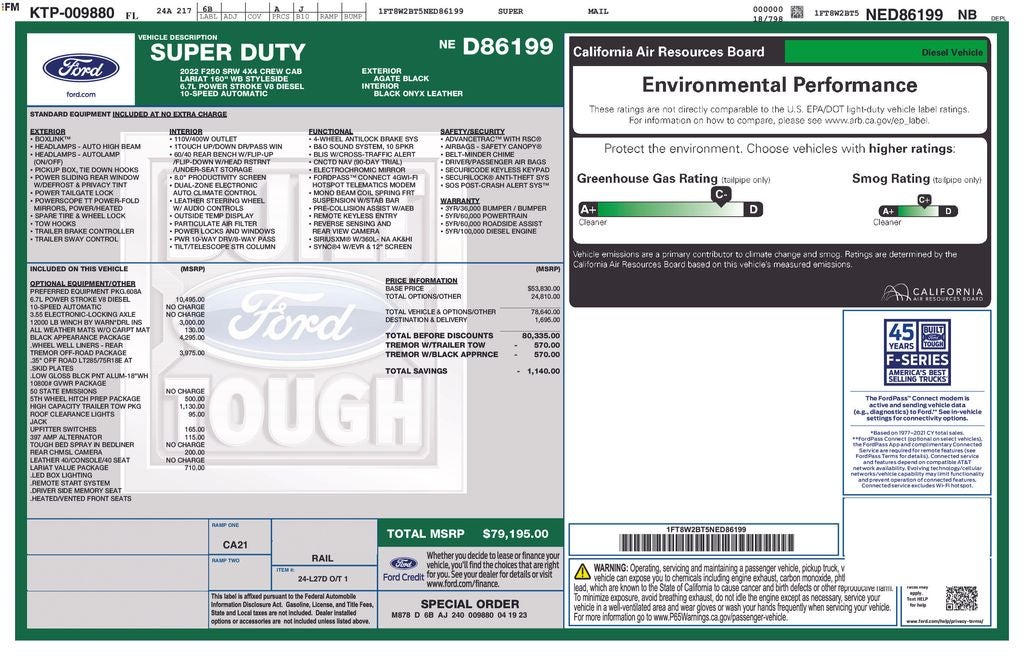 2022 Ford F-250SD Lariat Tremor