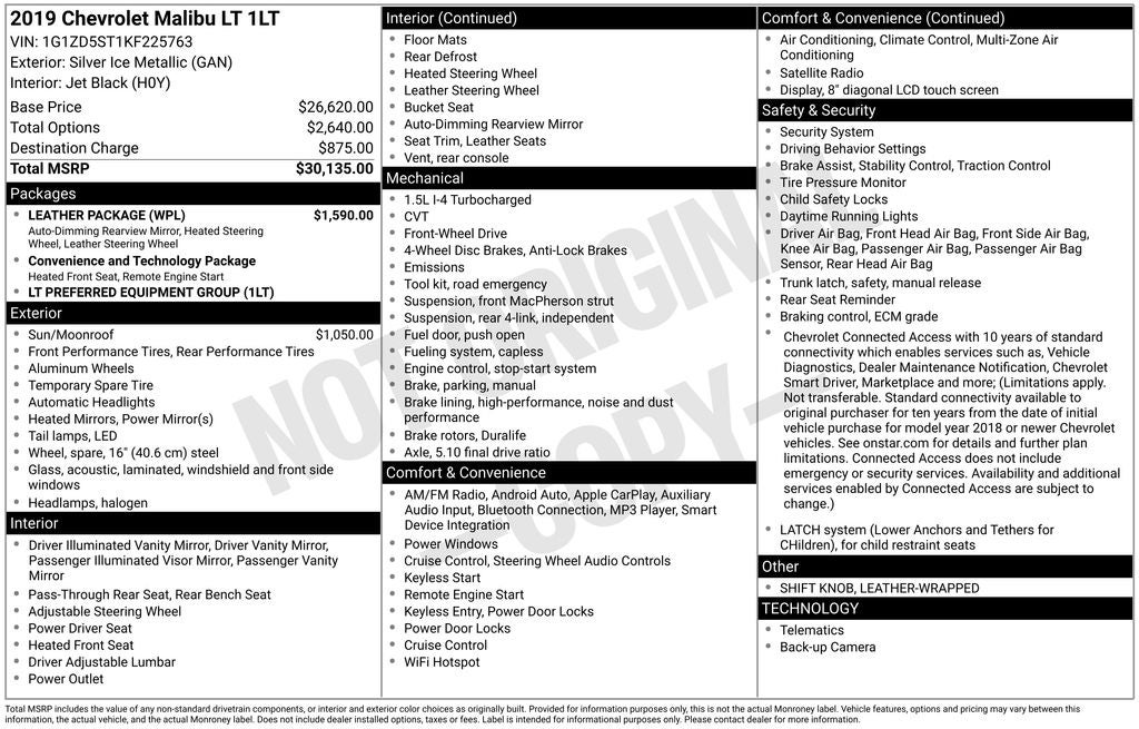 2019 Chevrolet Malibu LT
