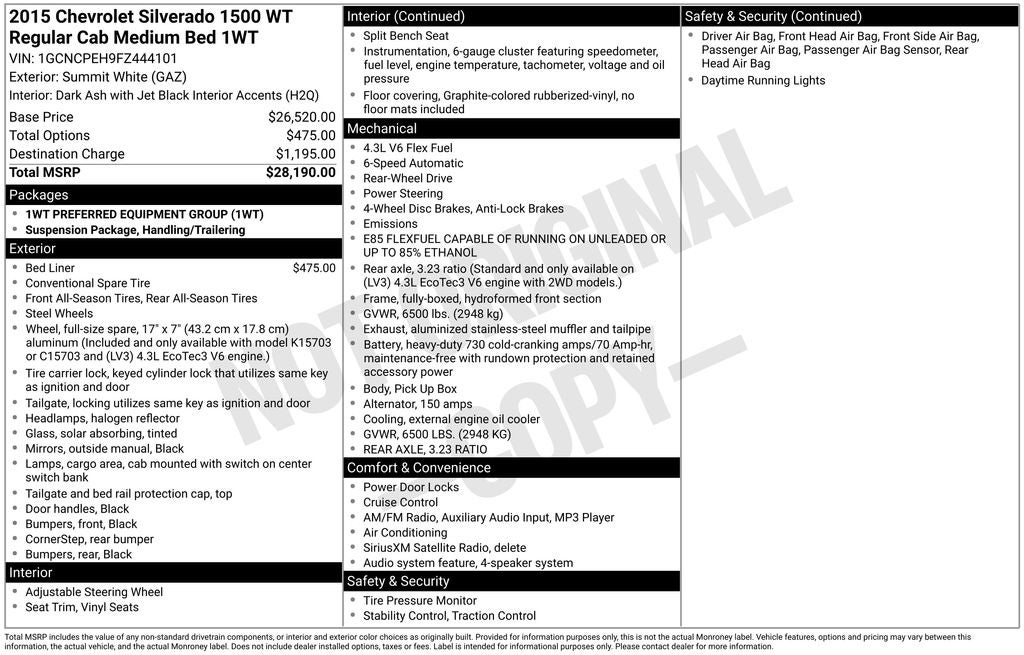 2015 Chevrolet Silverado 1500 WT