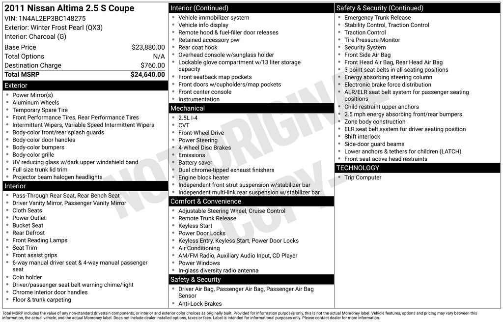 2011 Nissan Altima 2.5 S