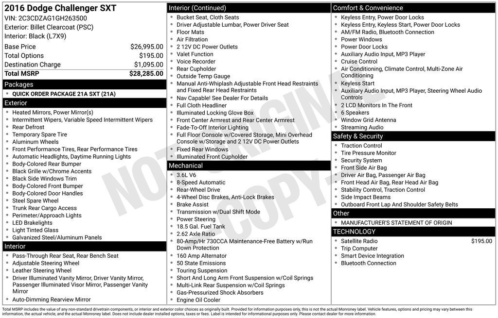2016 Dodge Challenger SXT