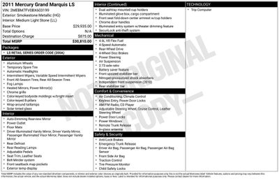 2011 Mercury Grand Marquis LS