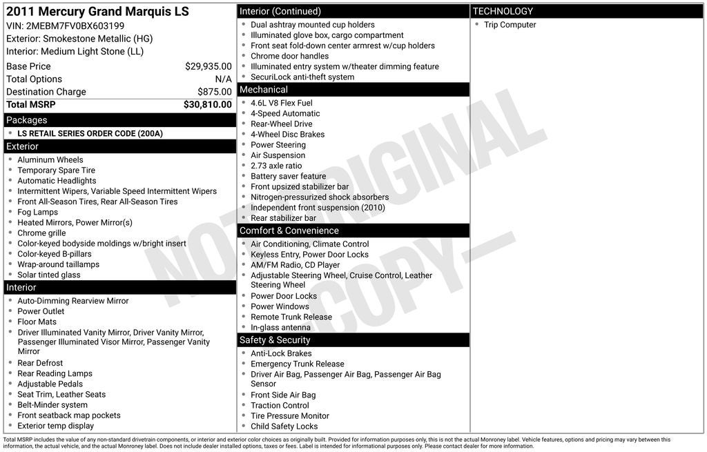 2011 Mercury Grand Marquis LS