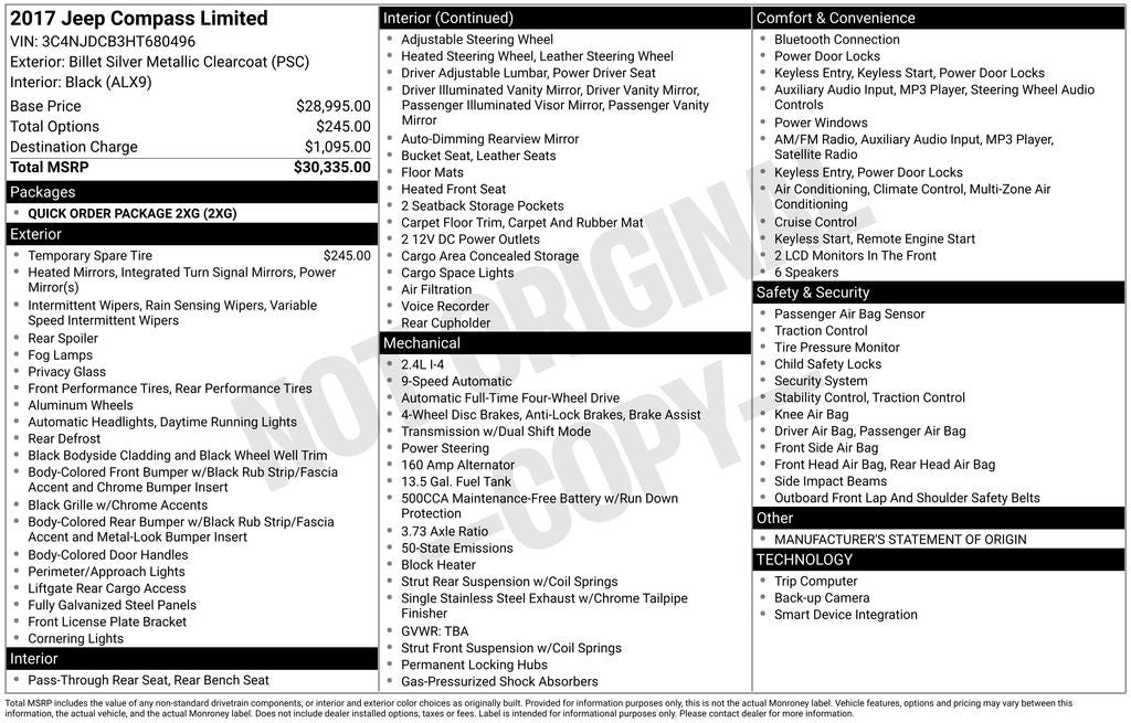 2017 Jeep New Compass Limited