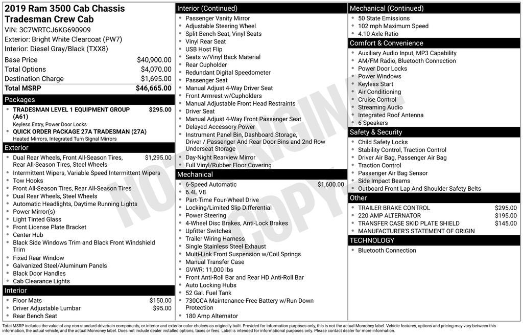 2019 RAM 3500 Tradesman