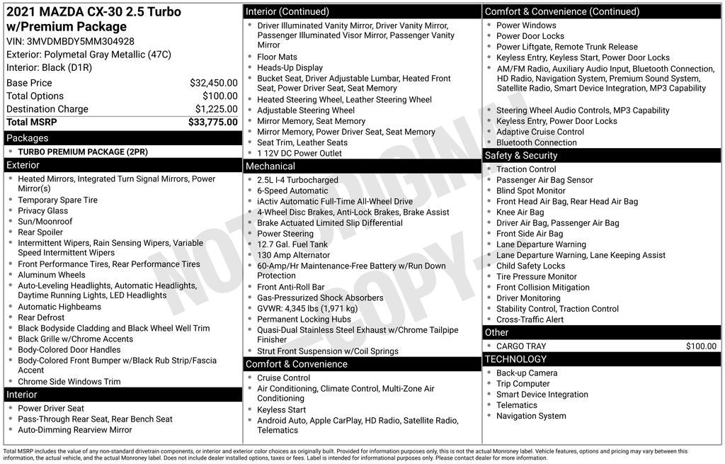 2021 Mazda Mazda CX-30 2.5 Turbo Premium