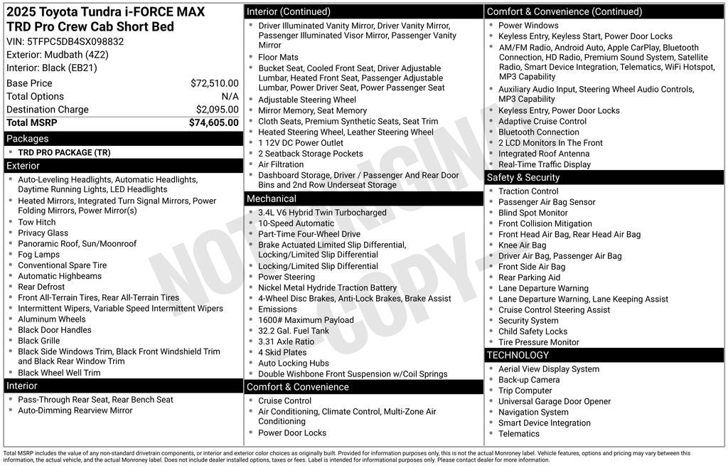 2025 Toyota Tundra Hybrid TRD Pro