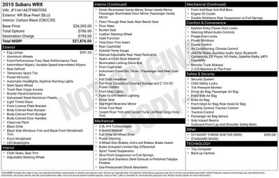 2015 Subaru Impreza WRX Base