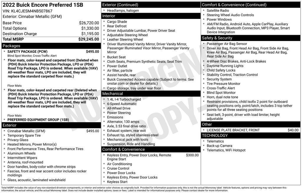 2022 Buick Encore Preferred