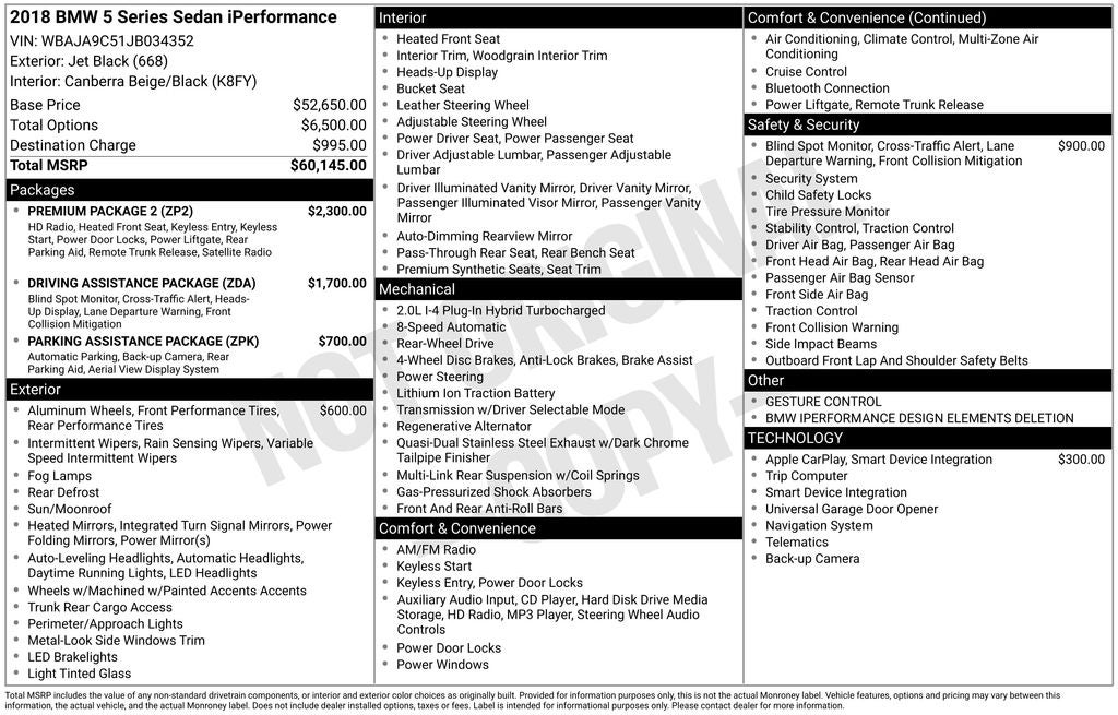 2018 BMW 5 Series 530e iPerformance