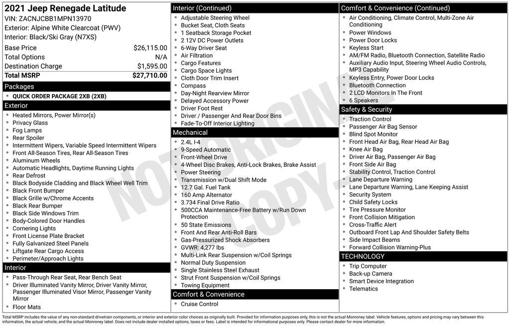 2021 Jeep Renegade Latitude